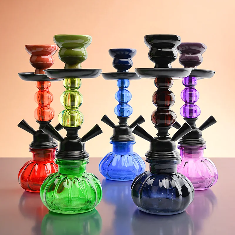 

Черный, синий, зеленый, красный, фиолетовый, маленький, 11,8 дюйма, 30 см, двойной шланг, полный набор кальяна для бара, роскошный набор трубок для курильщика, набор кальяна, стеклянная ваза