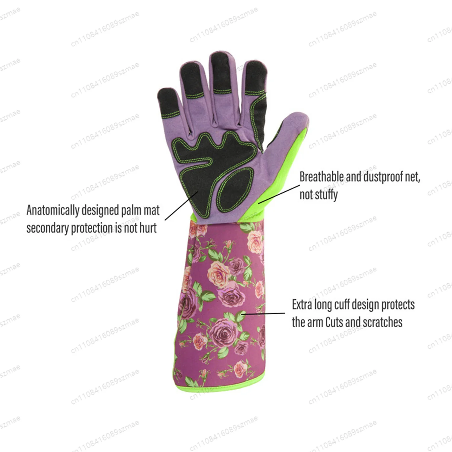 Gardening Gloves Long Sleeve Printed Anti Thorn Slip Resistant Comfortable Breathable for Yard Farm Landscape Maintenance