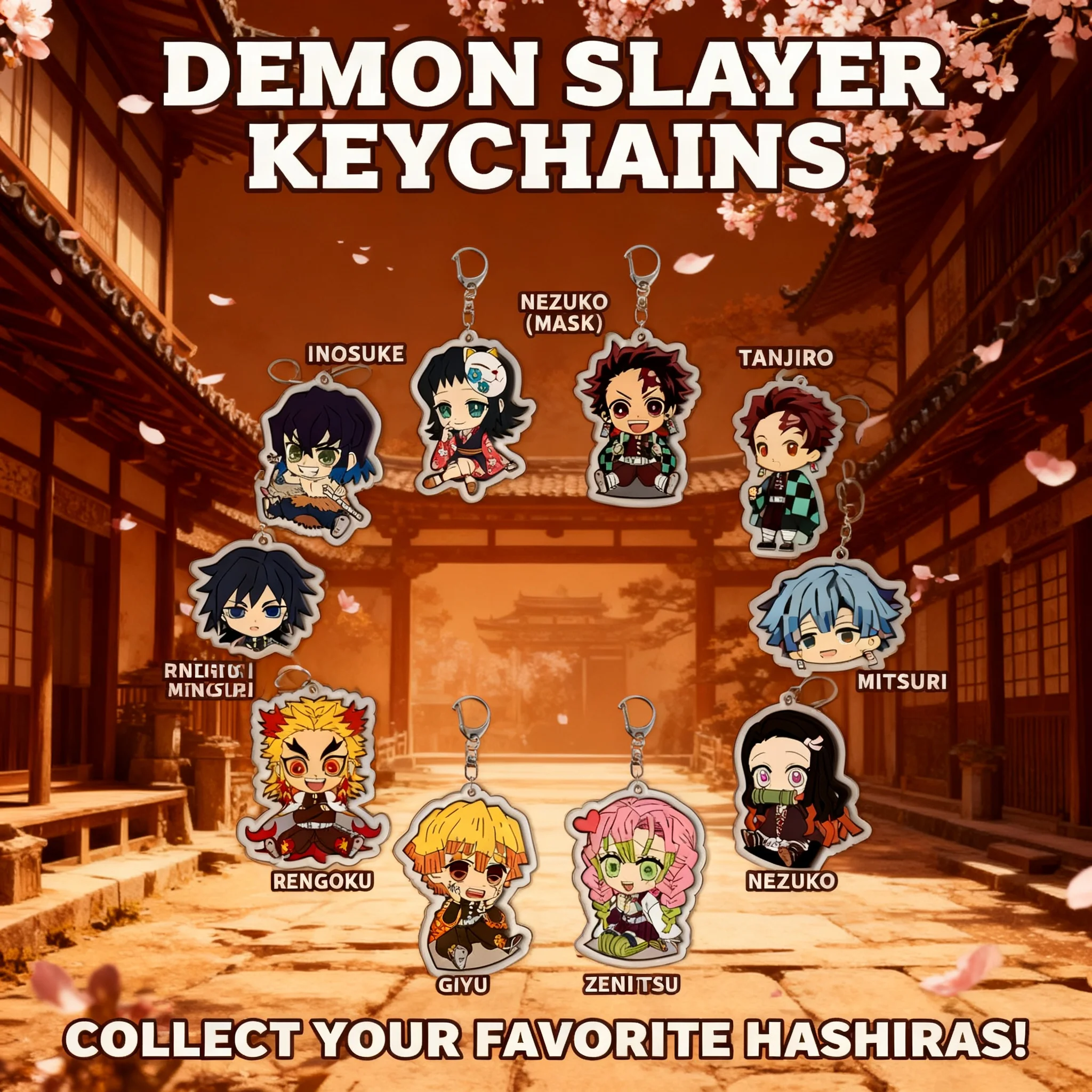 

Demon Slayer Kimetsu no Yaiba Tanjiro Nezuko Acrylic Keychain Pendant Anime Merchandise Custom Wholesale Ready Stock
