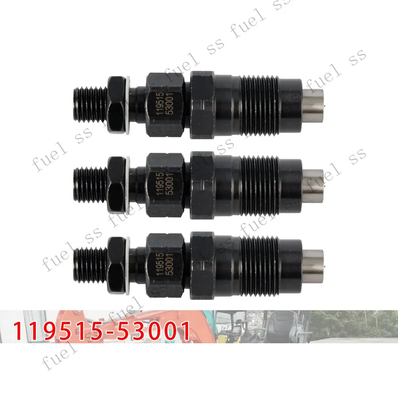 S+ 3Pcs Fuel Injector For Yanmar 3TNV70 3YM20 3YM30 2YM15 Engines 119515-53001