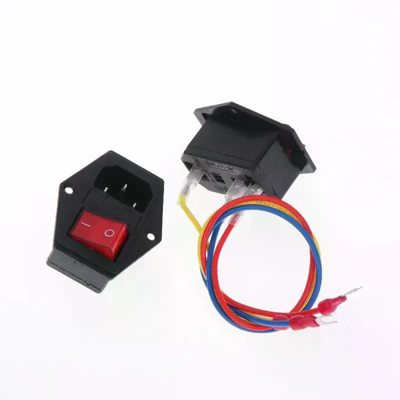 3D Printer Power Switch Socket Wide Compatibility 110V 220V Male Socket with Fuse for Most 3D Printer Models