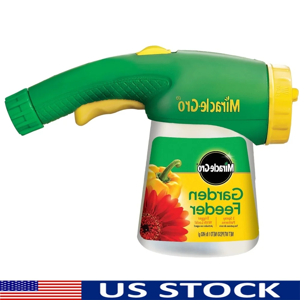

Garden Feeder Hose-End Sprayer with Water Soluble Plant Food 1 lb Flowers Vegetables Trees Shrubs 3 Spray Patterns