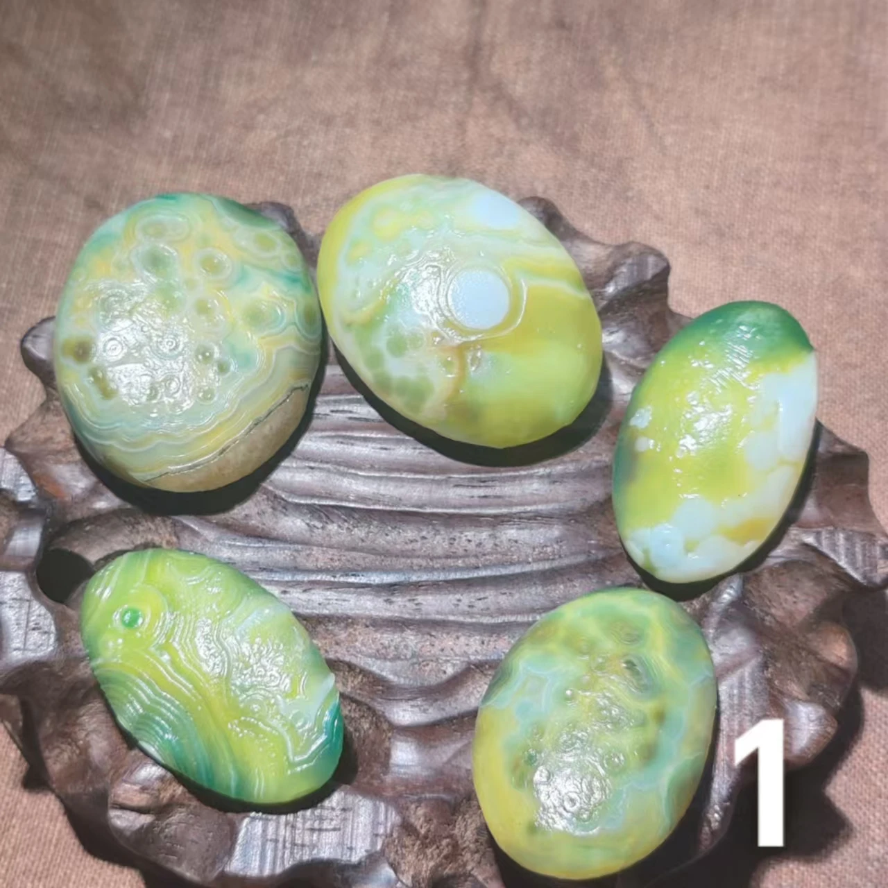 5pcs/lot Gobi Agate Yellow-Green White Natural Eye Stone Rough Without any manual processing Collectibles Miraculous amulet