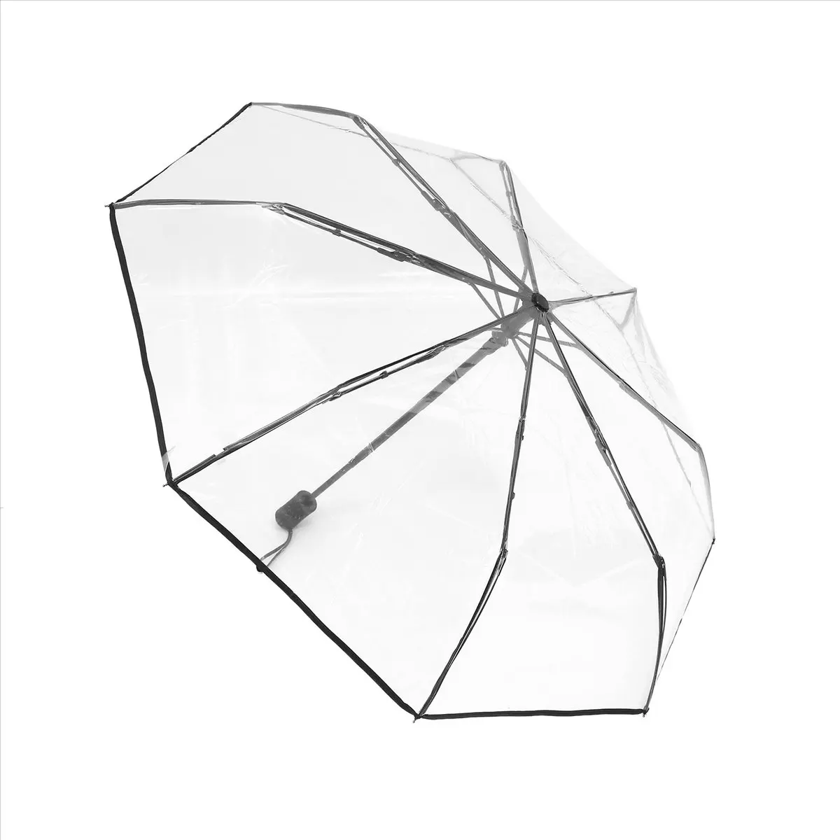 RANA Paraguas transparente Paraguas automático Lluvia Mujeres Hombres Paraguas automático Plegable compacto Estilo a prueba de viento Paraguas transparente,Transpa