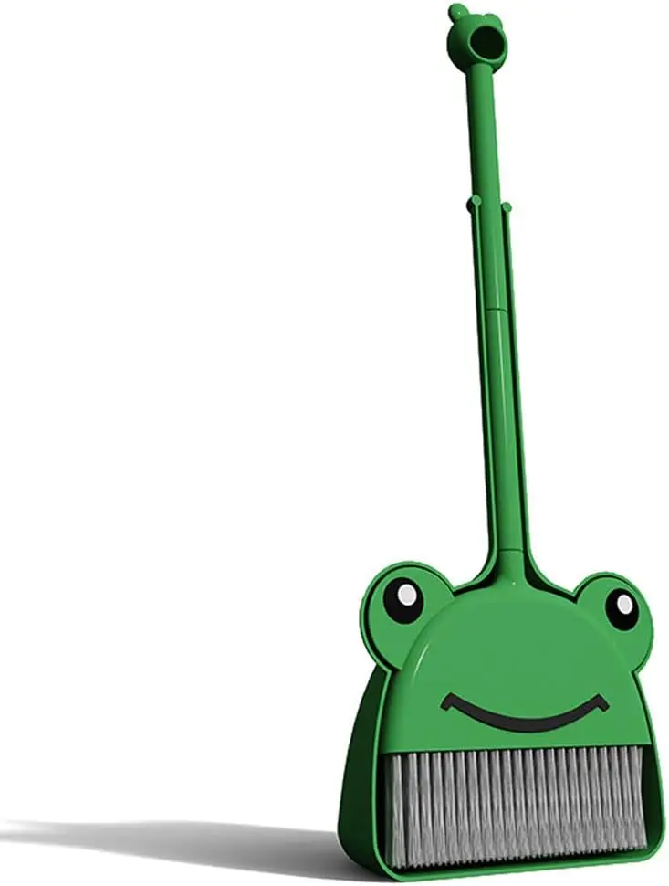 

Kids Cleaning Set Mini Broom and Dustpan Toddler Pretend Play Toy Green