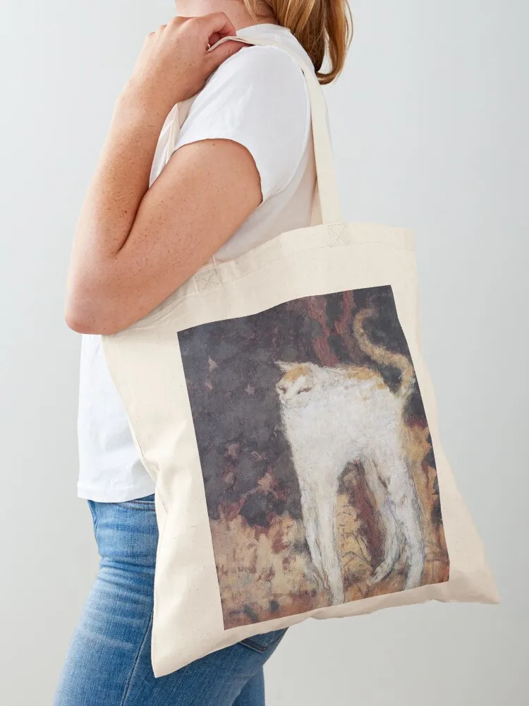 

Pierre Bonnard - Le chat blanc (The White Cat) 1894 Tote Bag shopper bags large size bags shopper bag women