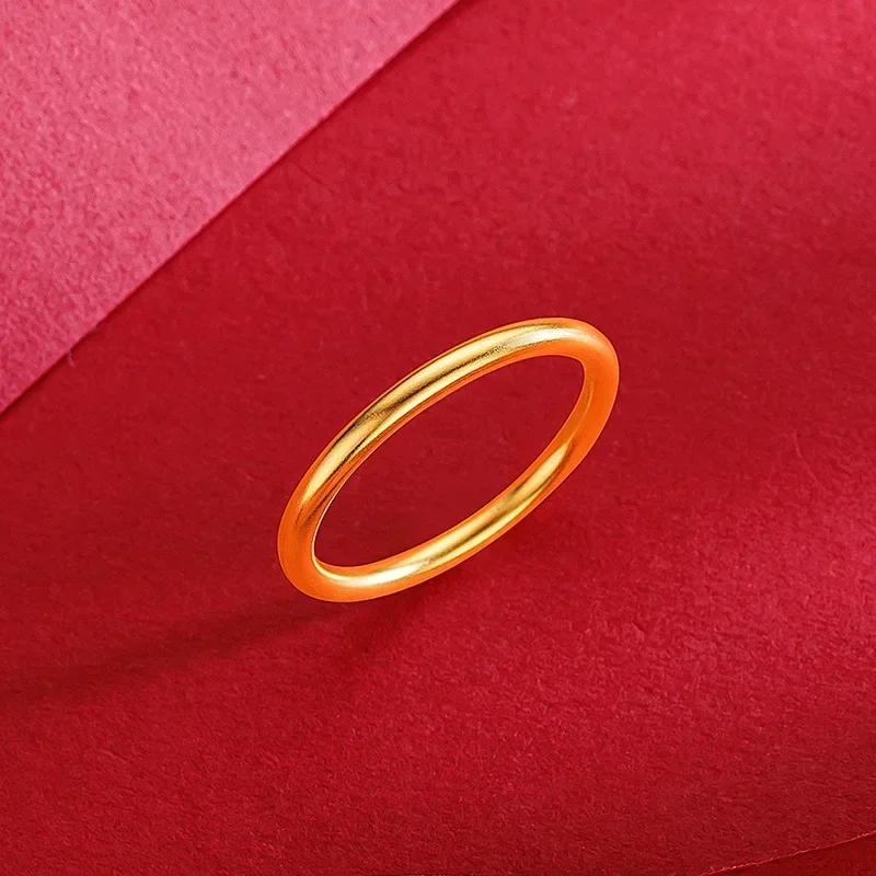 

9999 Real Gold 24K Gold Ancient Gold Fine Sand Heritage Plain Ring Design Sense Ring