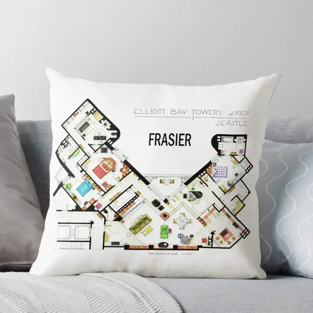 Frasier Apartment Floorplan Throw Pillow ornamental pillows for living room Cushion Covers For Living Room pillow