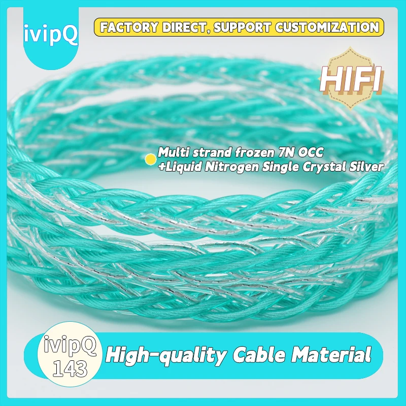 ivipQ Multi Strand Frozen 7N OCC Liquid Nitrogen Single Crystal Silver Earphone Upgrade Cable MMCX 2Pin 0.78/IE900 HiFi IEM Wire image 4