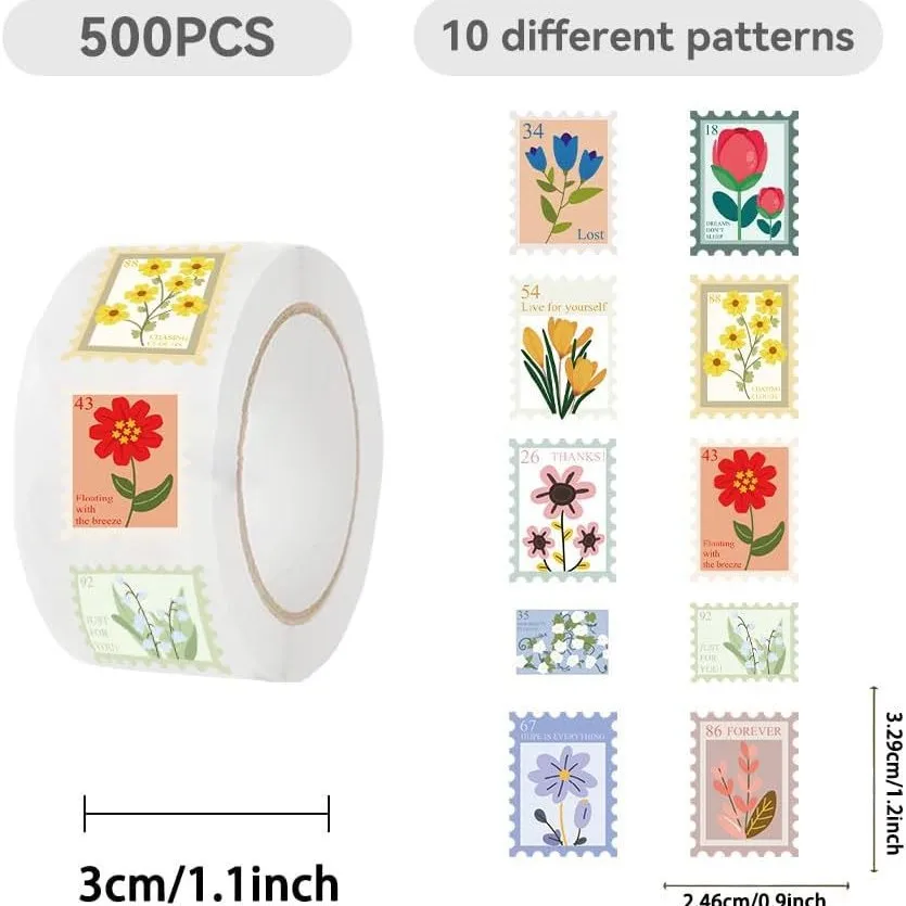 500 قطعة ملصقات لفة ملاحظة ملونة ملصق يدوي الصنع ملصقات الكتابة على الجدران الكرتونية DIY بها بنفسك الهاتف الغيتار المحمول دفتر حقيبة هدايا مقاومة للماء #3