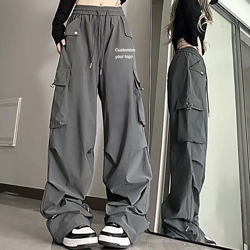 

DIY Customize Your Logo Women's Retro Loose Street Pants Casual Harajuku Women's Wide Leg Pants, Size Reference Size Chart
