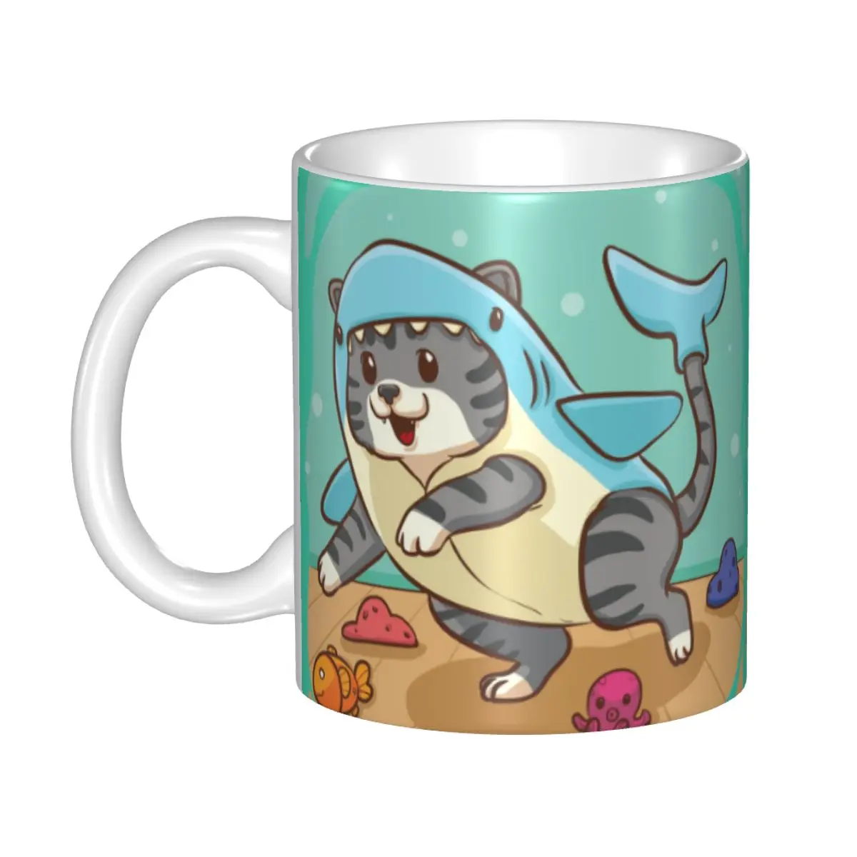 Customized Cartoon Anime Animals Cat Shark Mug DIY Ceramic Tea Milk Coffee Cup