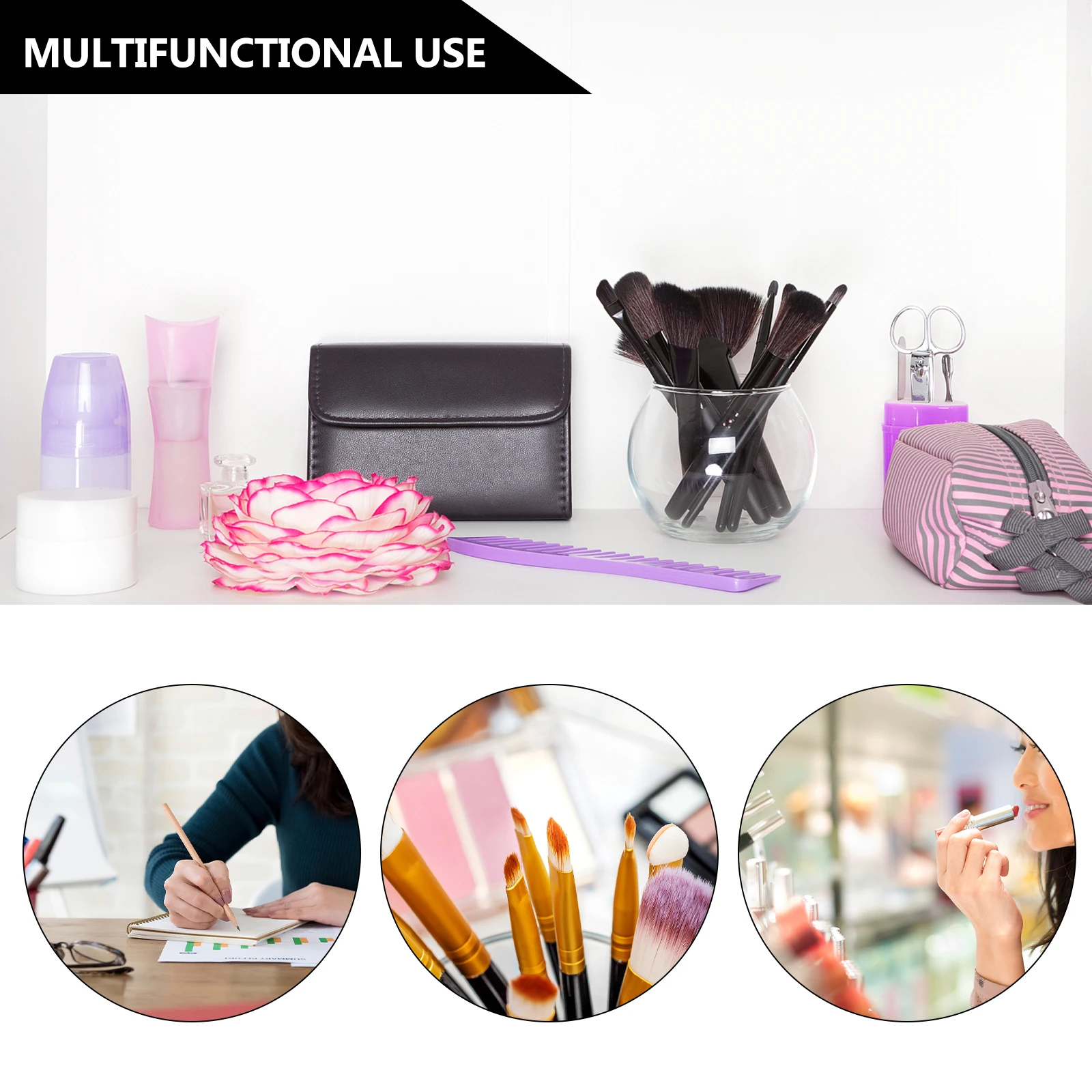 

Makeup Brush Box Acrylic Holder 2 Transparent Storage Box Standing Sections Organizer Transparent Display