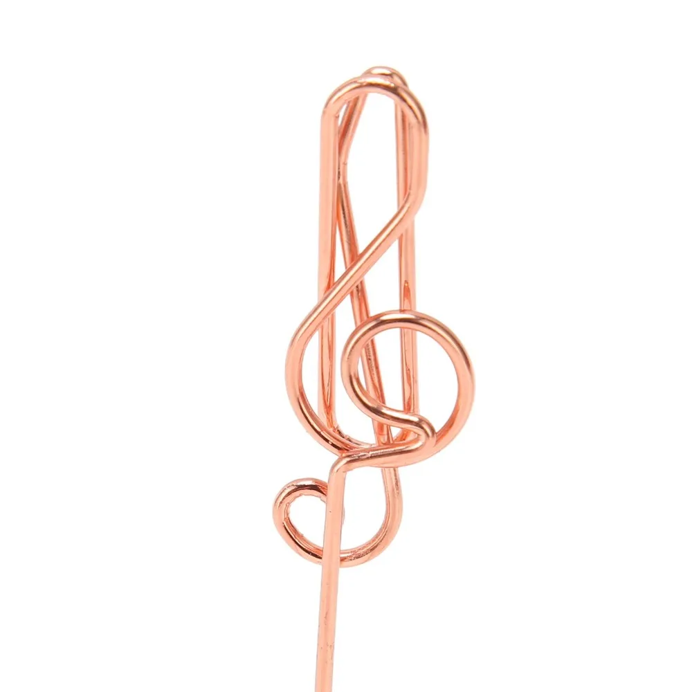 10Pcs Kitten/Note Shape Table Number Stands Metal 105*40mm Table Number Holder Rose Gold Stable Base Name Card Holder