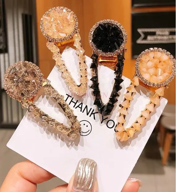 Fresh crystal hairpin disc rhinestone duck beak clip simple and sweet girl headdress side clip