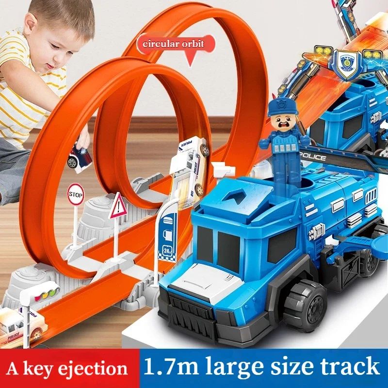 

1.7m Large Size Ejection Track Racing Toys Roundabout Track Children's Puzzle Game Competitive Battle Parent-child Pk Track Toy