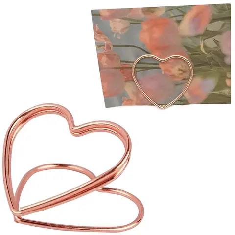 20/10 sztuk podwójny kształt serca metalowy uchwyt na notatki stół uchwyt na wizytówki klips do zdjęć stojak na karty ślubne przyjęcie urodzinowe HomeDecoration