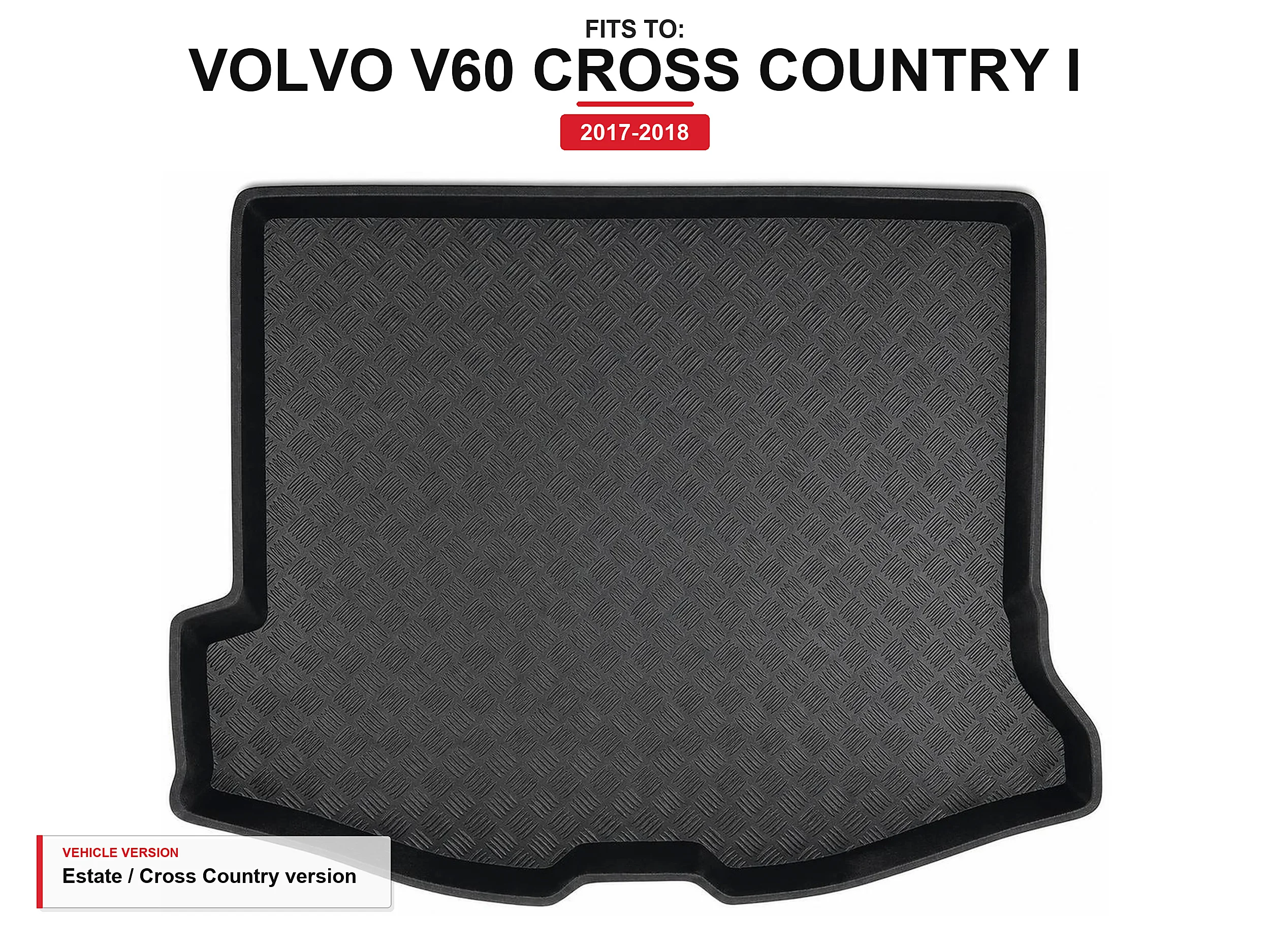 Kofferbakmat met lip voor: Volvo V60 Cross Country I 2017-2018 Station Wagon