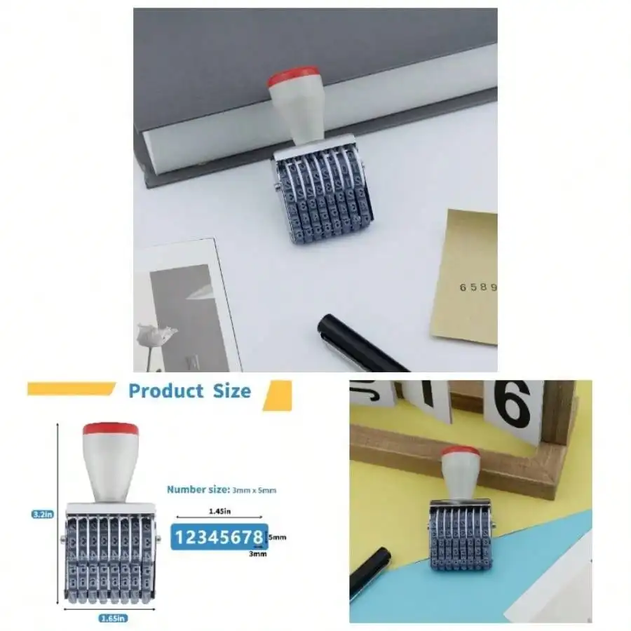 

- 6 Digit Number Stamp, Small Rubber Date Stamp, Interchangeable Personalized Numeric Symbol Stamp, Office And Business Stamp, Multifunction For Scrapbooking