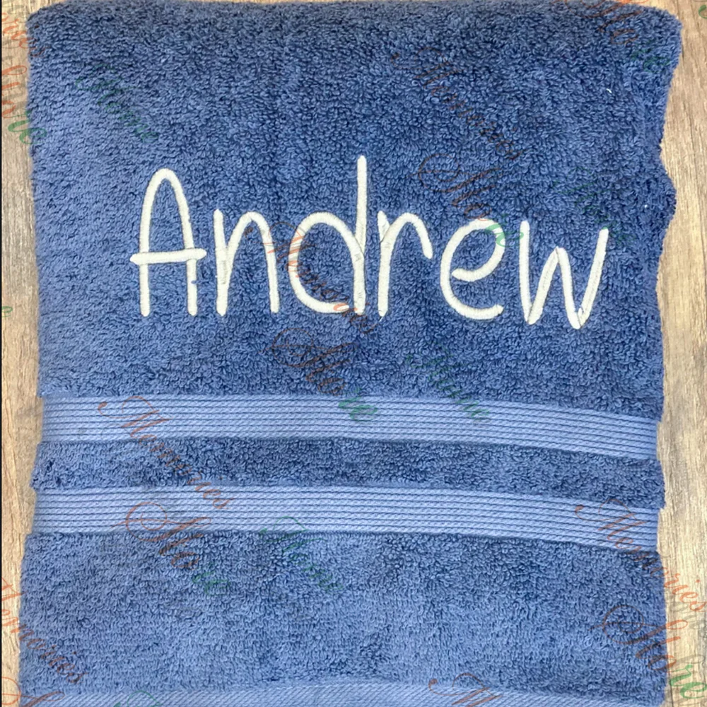 Personalized Embroidered Name Cotton Towels Home Hotel Hand\\Bath Towel Set Custom Text High Quality Travel Solid Color Towels