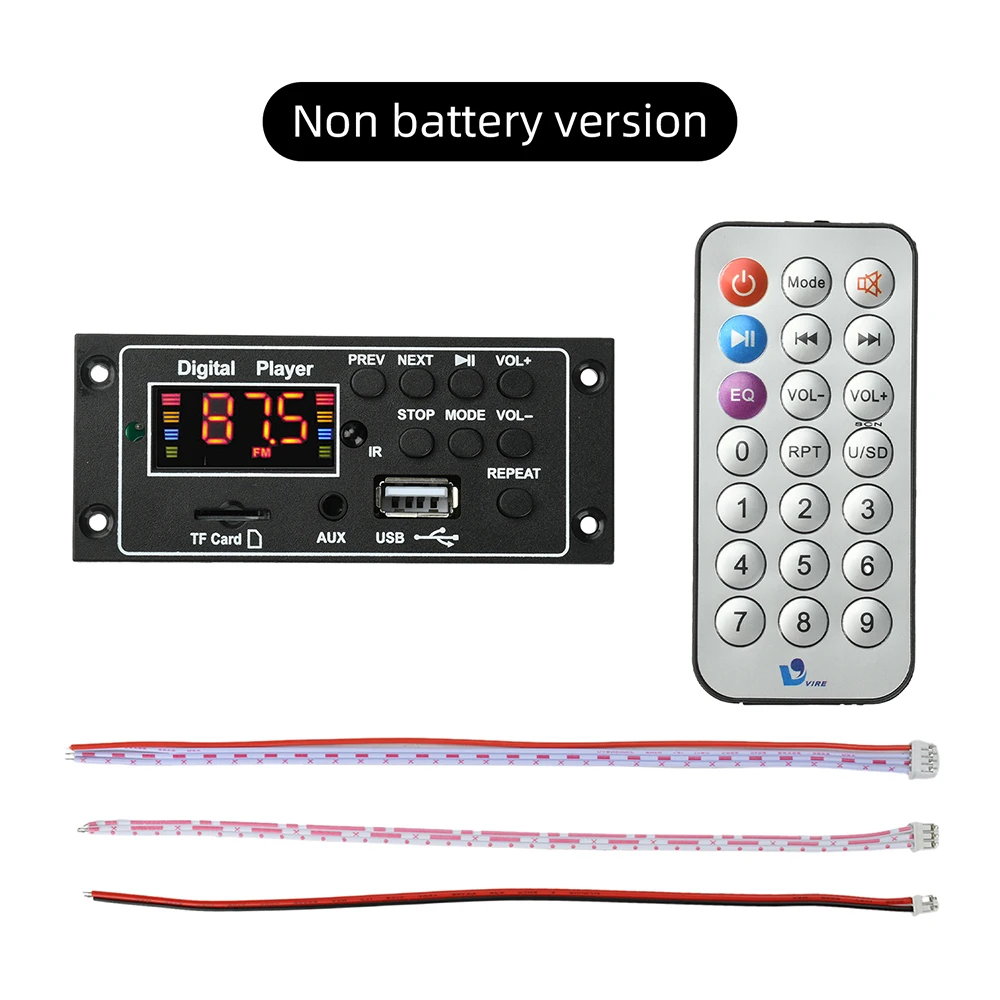 Bluetooth 5.0 Audio Decoder MP3 Player Module with USB/TF Card Playback FM Radio for Car Home DIY Speaker System