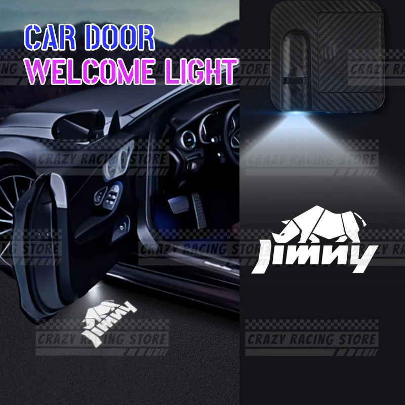 1/2PCS For Suzuki Jimny Rhino Rhinoceros Off-Road Vehicle Logo LED Courtesy Lamp Car Door Welcome Light Ghost Shadow Light