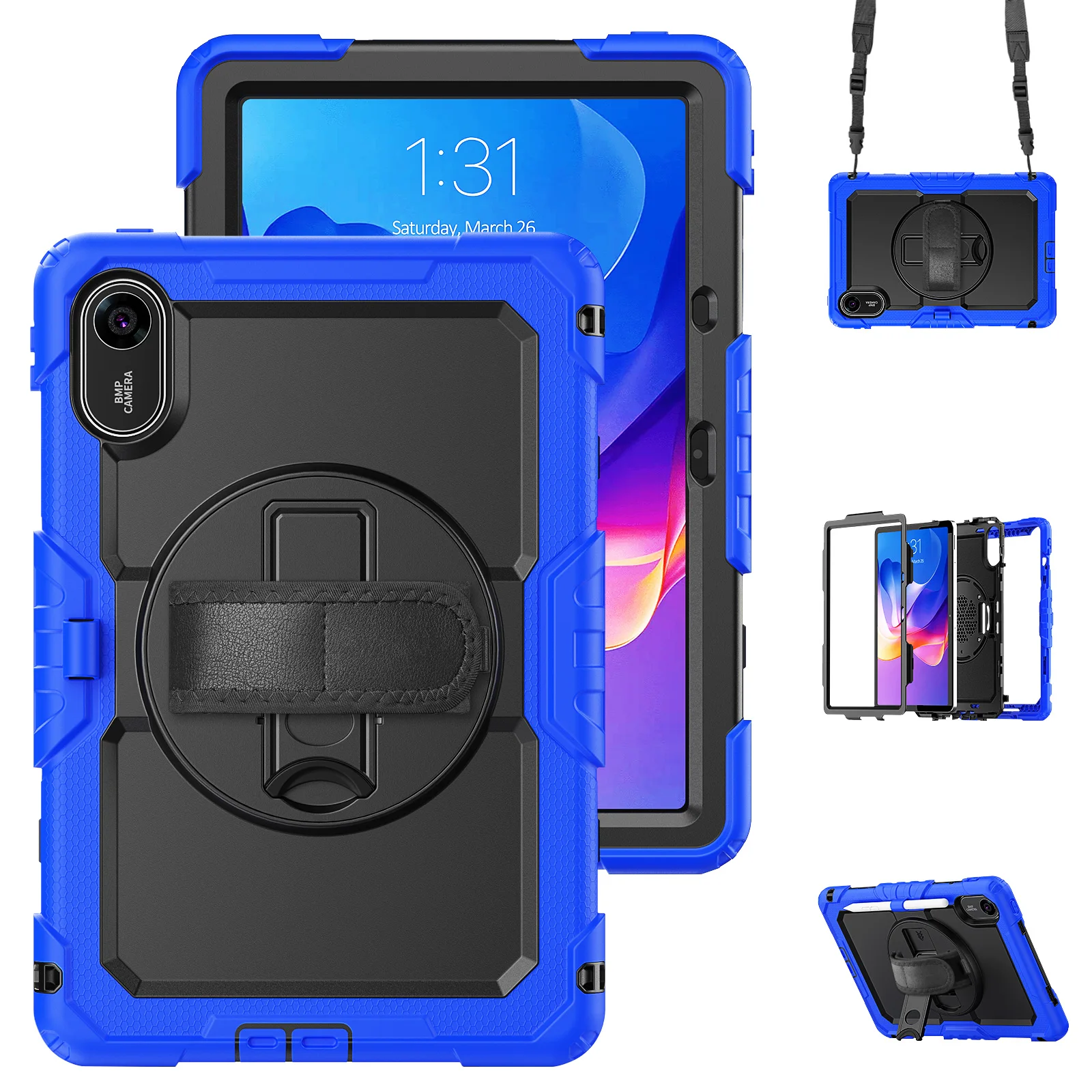

Heavy Duty Protective Case for Xiaomi Redmi Pad 2 11 inch 2025 Shockproof Tablet Cover with Screen Protectors & Shoulder Straps