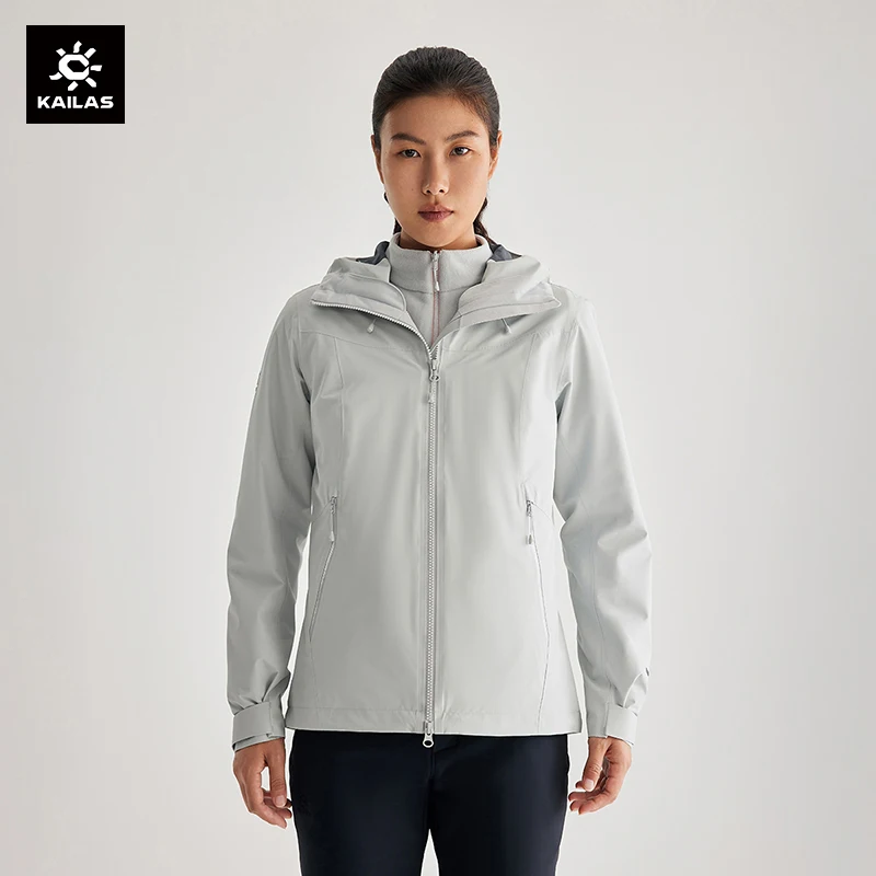 

KAILAS 3 in 1 Hiking Jacket Women Detachable Plus Fleece Autumn Winter Windproof Waterproof Outdoor Heated Warm Coats KG2341215