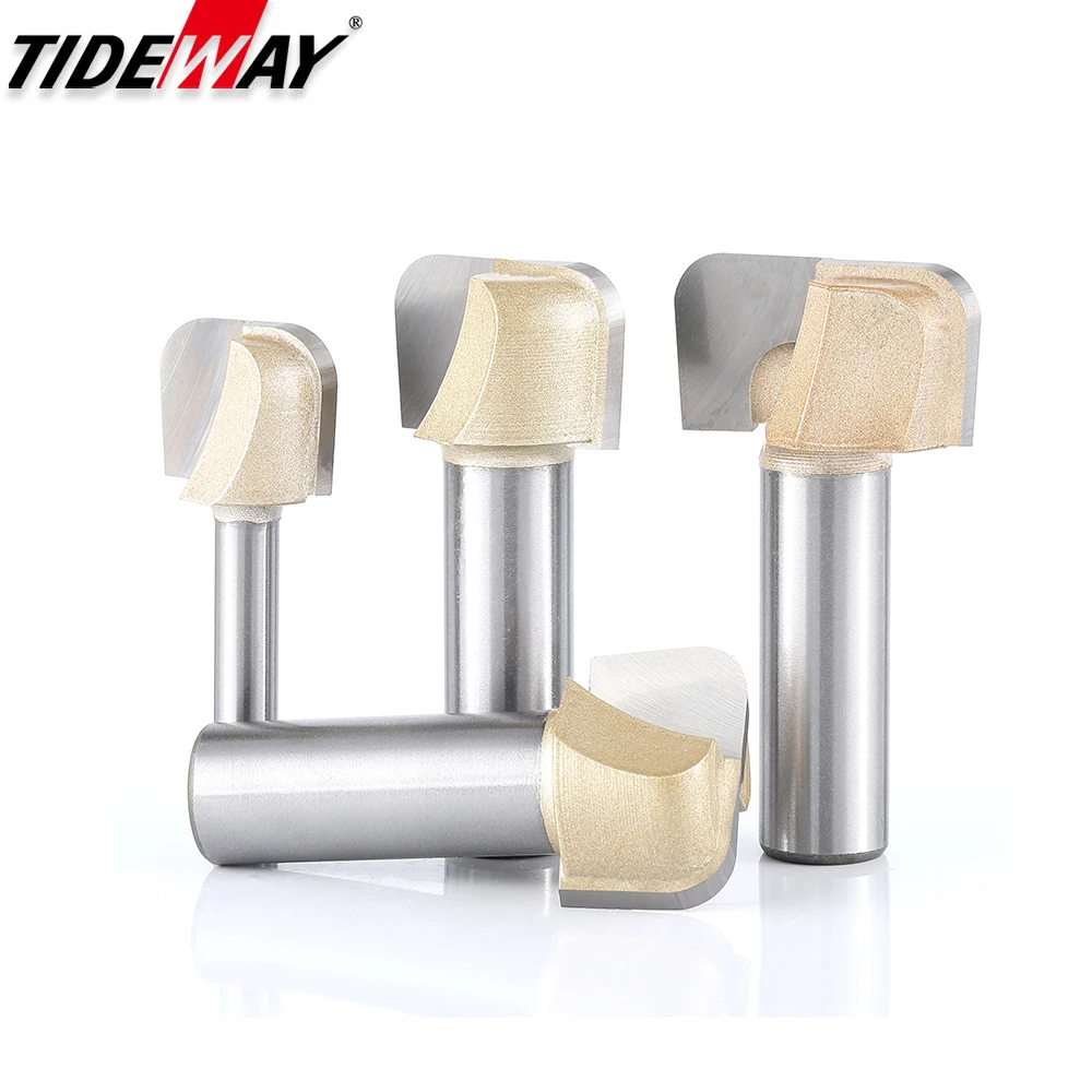 1pc Professional Grade Double Arc Round Bottom Router Bit Woodworking Milling Cutter Slotting Trimming Engraving Bit CNC Tool