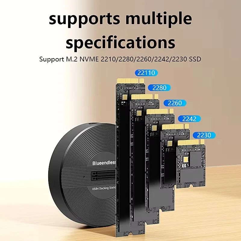 40Gbps High Speed Transmission Rate Tool-Free SSD Enclosure M.2 NVME PCIE USB 4 USB4 Type-C SSD Enclosure M2 Case Dock view 5