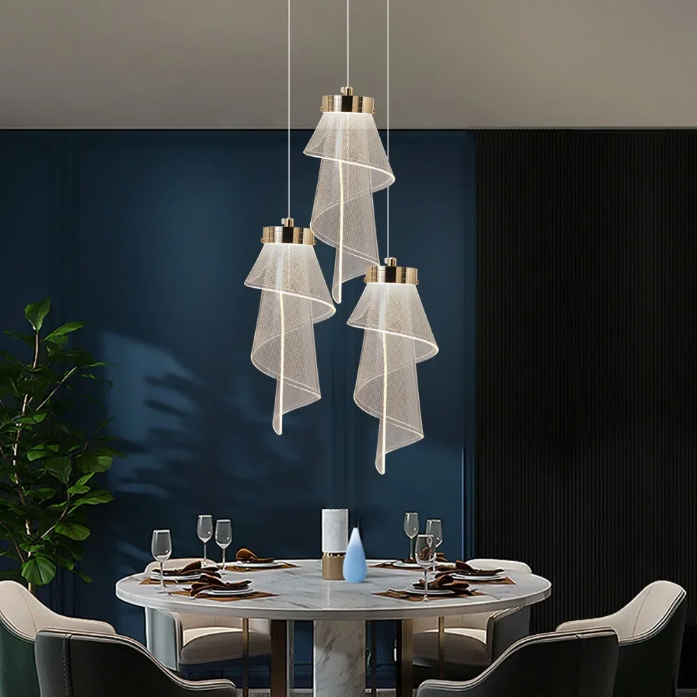 Modern Branch Chandelier Led Long Line Chandelier Villa Living Room Pendant Lights Dining Room Home Stair Chandelier Lighting