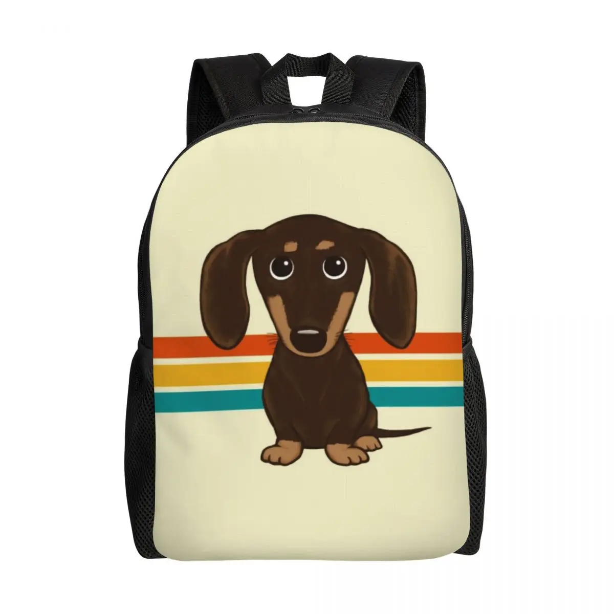 

Cute Chocolate Dachshund Backpacks for Men Women College School Students Bookbag Fits 15 Inch Laptop Cartoon Wiener Dog Bags