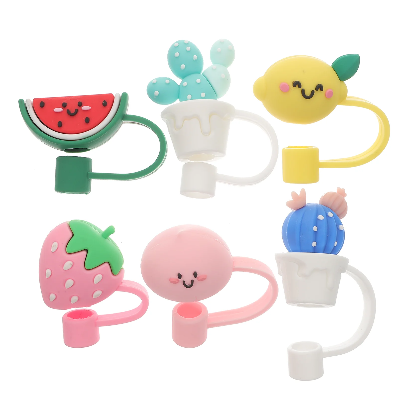 6 Pcs Dust-proof Straw Cover Silicone Cap Reusable Covers Drinking Caps Protector Tip Protectors