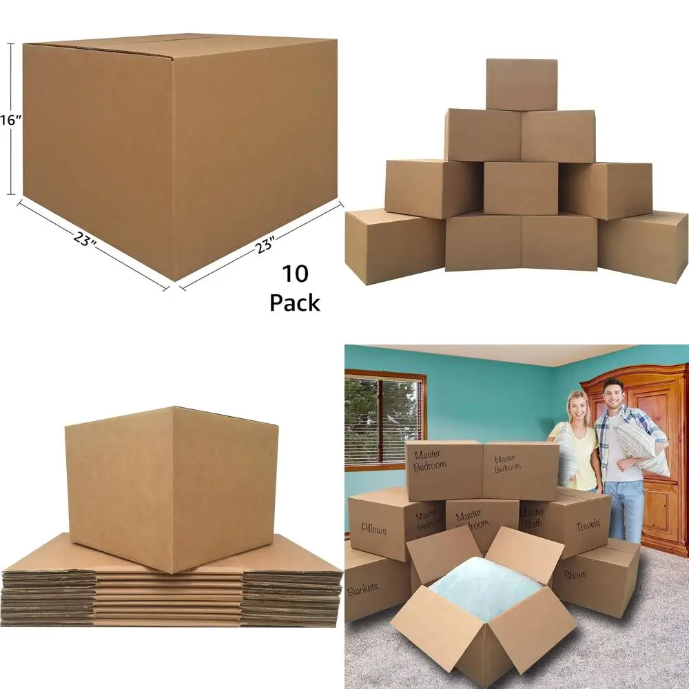 Conjunto de 10 Caixas de Mudança Extra Grandes, 23x23x16 Polegadas