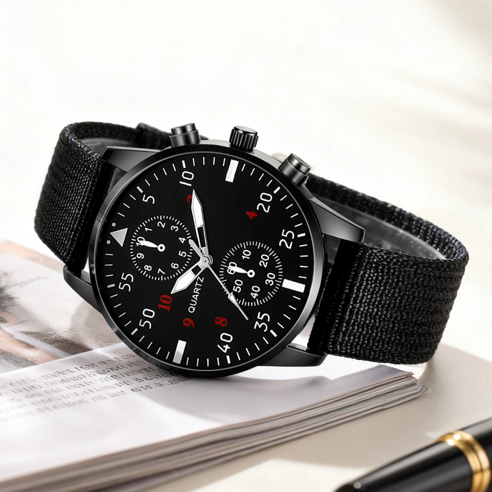 4-piece men's watch and accessories set, stylish and casual, featuring the latest trendy design, making it an ideal gift choice