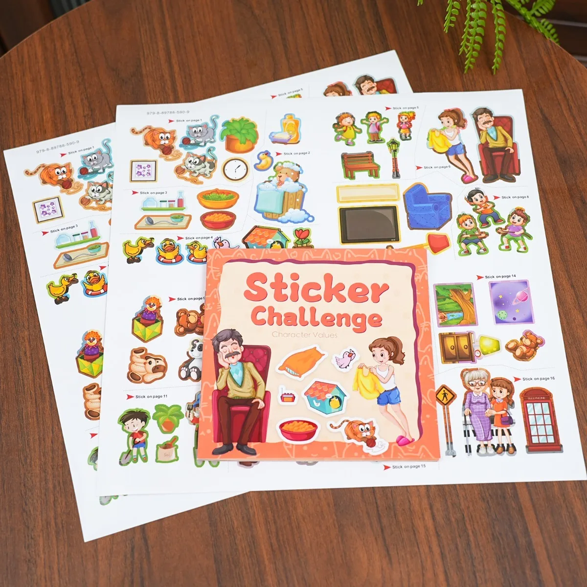 Moral Education Training Set, Moving Paper Crafts Sticker + Activity Book, Character-Building Fun Activities for Children