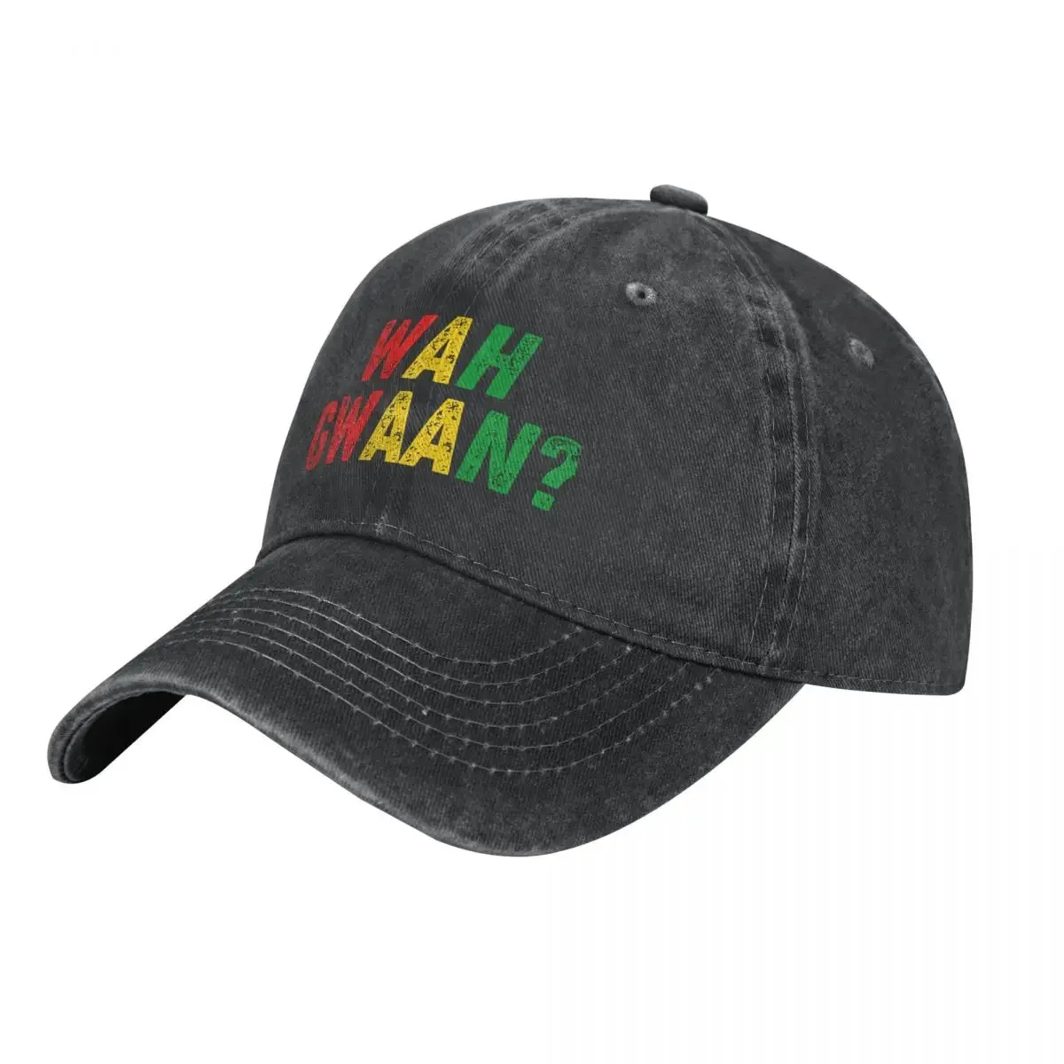 

Wah Gwaan Jamaican Patois Slang for What's up Reggae Rasta Colors Cowboy Hat black Hat Luxury Brand Rave Golf Women Men's