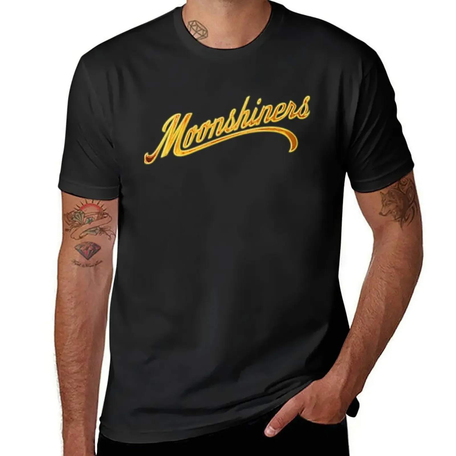 Moonshiners T-Shirt blacks cotton graphic tees outfits for men