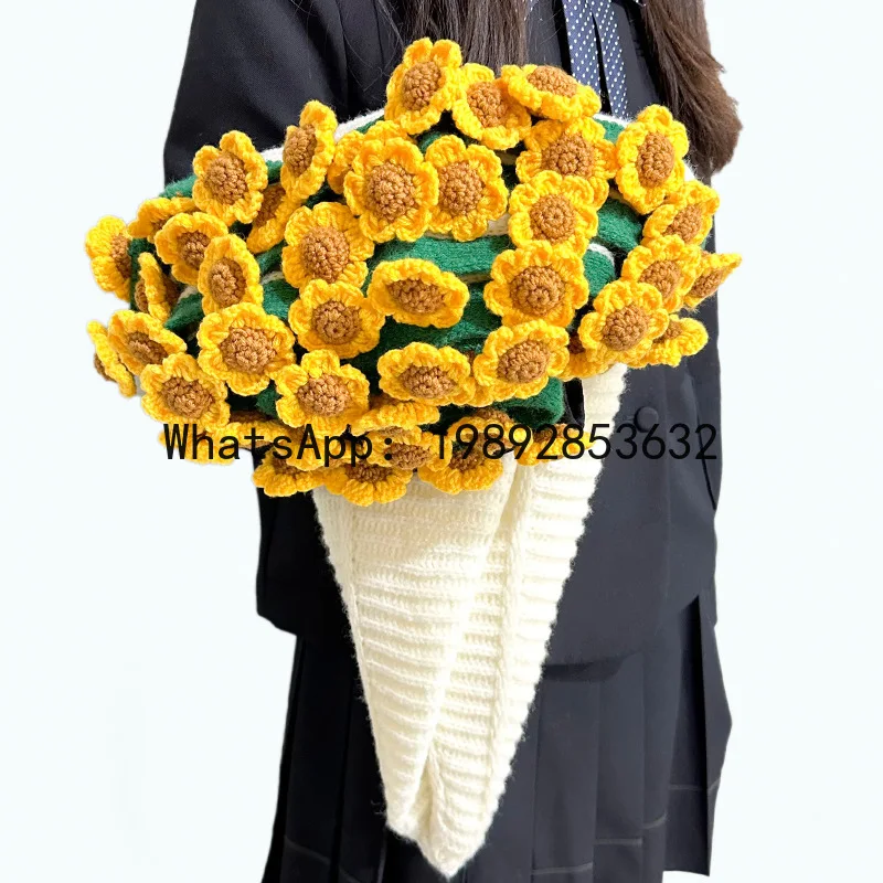 

JF Hand Woven Yarn Rose Lily of the Valley Blanket Jasmine Bouquet Crochet Creative Finished Product