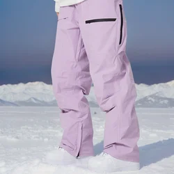 Adult Winter Skiing Pants Women Warm Ski Trousers Men Loose Snow Pants 2025 New Britches Waterproof Windproof Snowmobile Clothes