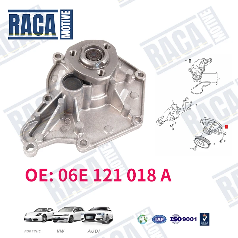 

For VW Touareg Audi A4 S4 A5 A6 A8 S5 Q5 Q7 3.0 2.7 2.4 Engine Cooling Coolant Water Pump 06E121005F 06E121018N 06E121018A