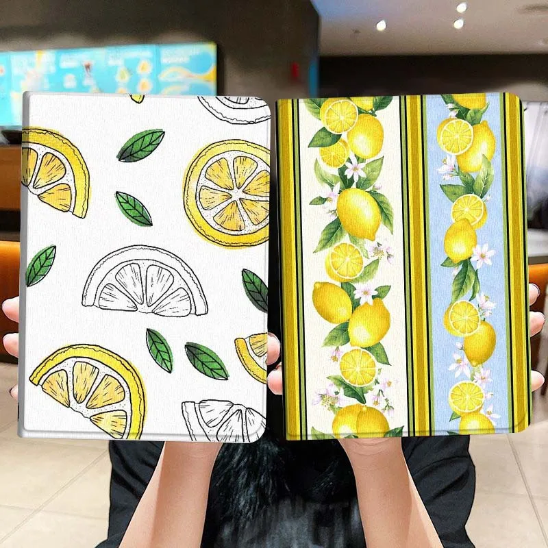 

Cartoon Lemon Slice Leaf Gift Tablet Case For Lenovo Xiaoxin Legion Pad Tab Pro GT Y700 Gen4 2 11 P11 M10 K10 3rd Plus Gen