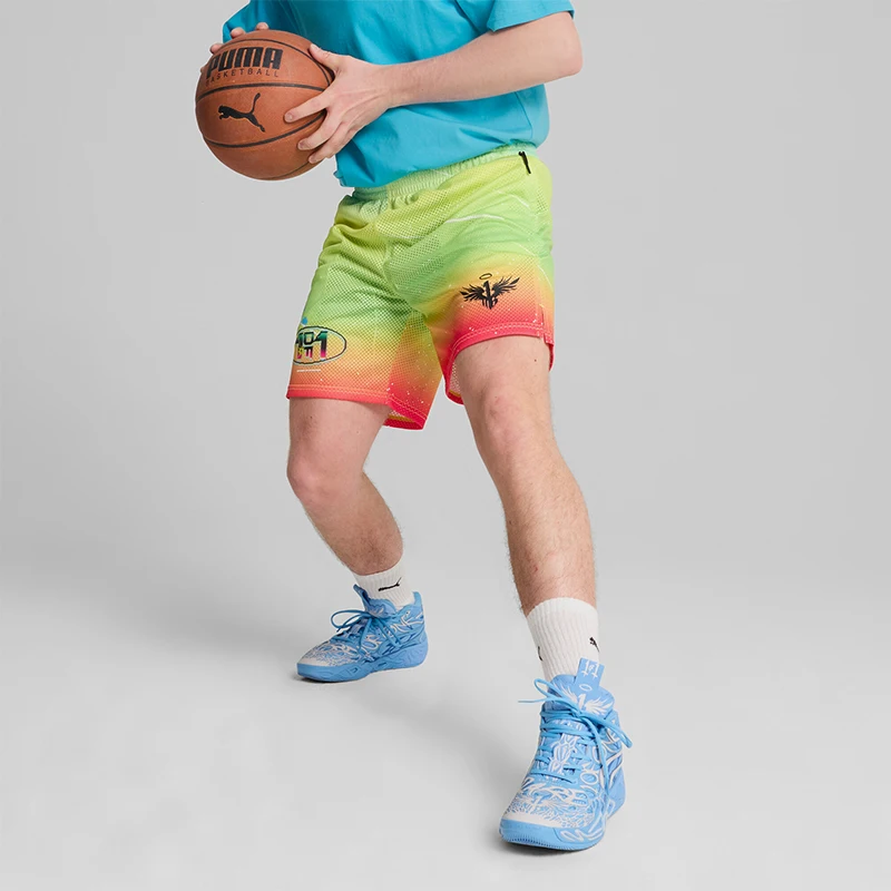 

Новые мужские спортивные шорты Puma с принтом, сетчатые, дышащие, на шнурке, 627785-02