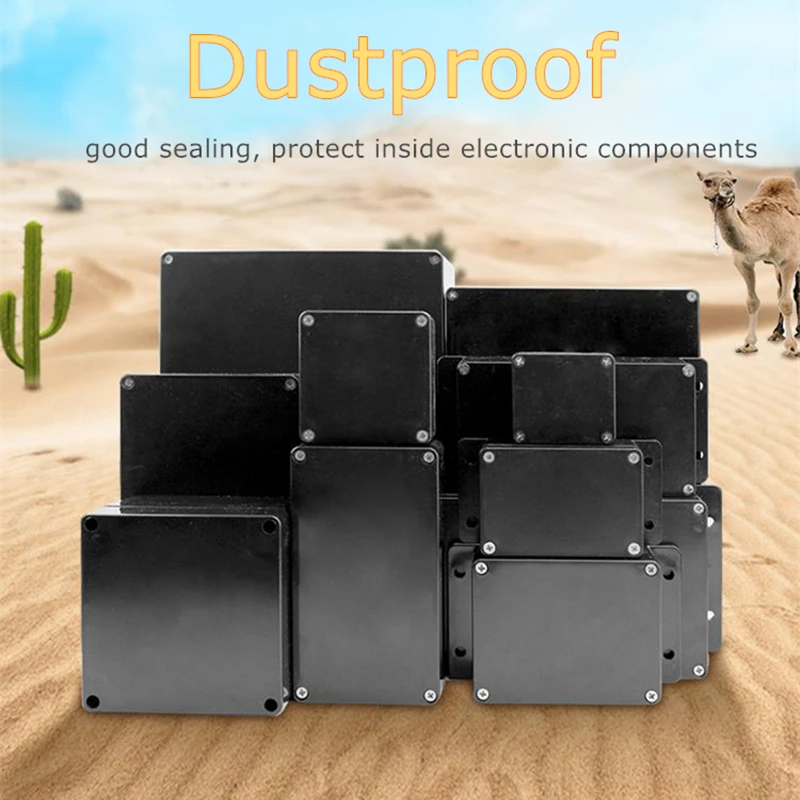 Black Enclosure Outdoor Waterproof ABS Plastic Electronic Project Instrument Case Electrical Wire Junction Box For Blocks