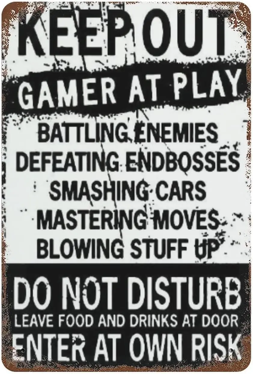 Youpinnong Funny Gamer Decor Keep Out Gamers Only Metal Tin Sign Vintage Gaming Do Not Disturb Signs Gamer Room Sign Keep Out Ga