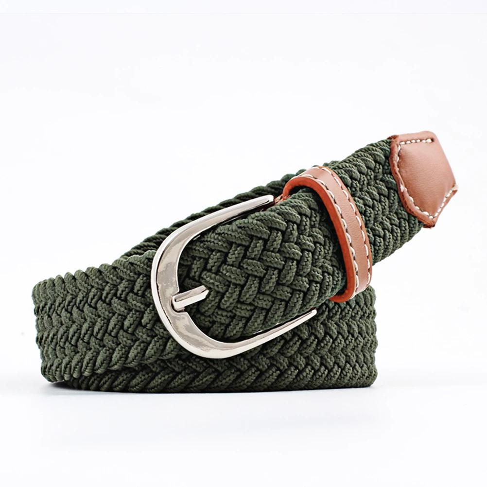 

Stretchy Elastic Belt Army Weave Alloy Buckle Adjustable Casual Pants Slacks