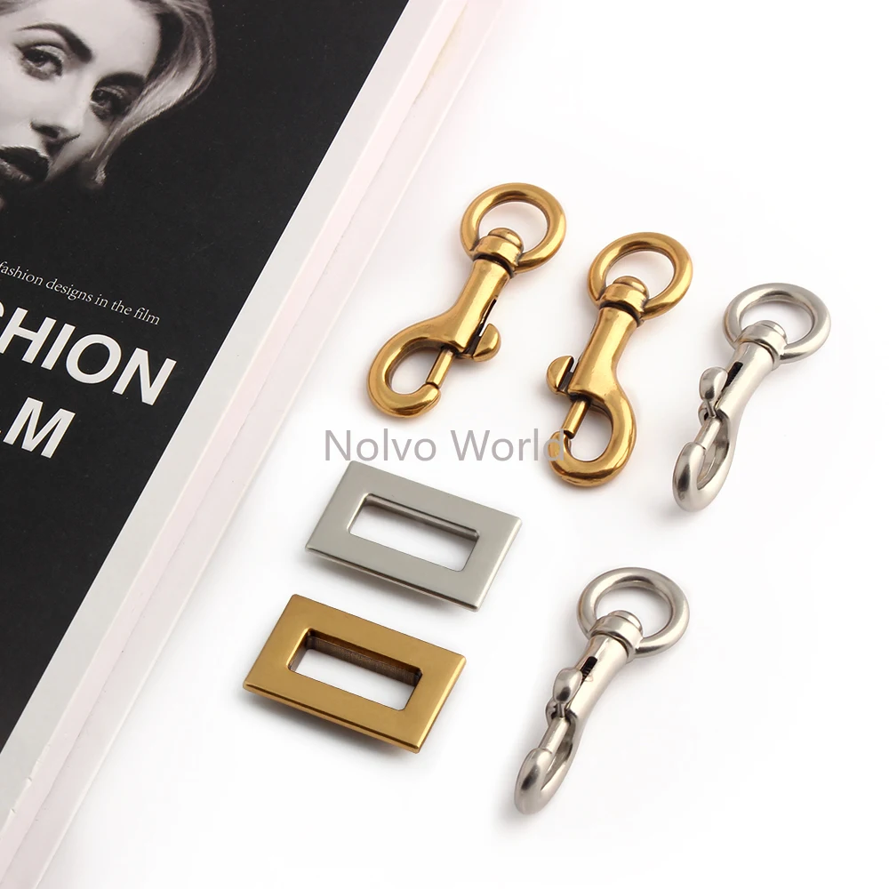2/5/10Sets Metal Ring Trigger Snap Hook For Shoulder Handbag Strap Bags Adjust Pin Buckles Rivet Puller Slider Locks Accessories