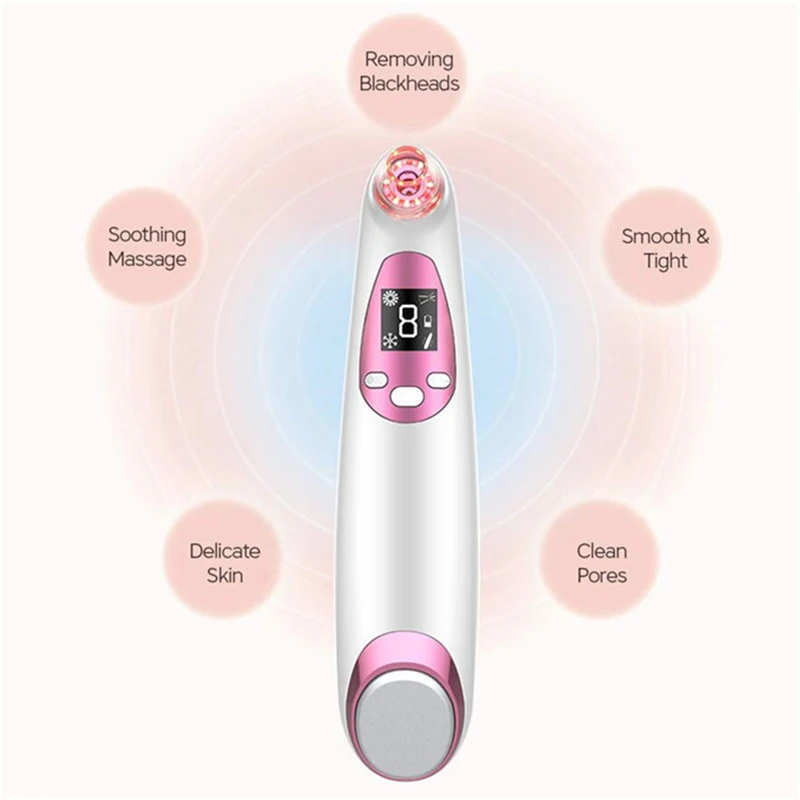 5 in 1 ไฟฟ้า สิวหัวดํา สิวสูญญากาศ Blackhead Remover เย็นร้อน Care มัลติฟังก์ชั่ไฟฟ้า Pore CLEANER Beauty Home Use