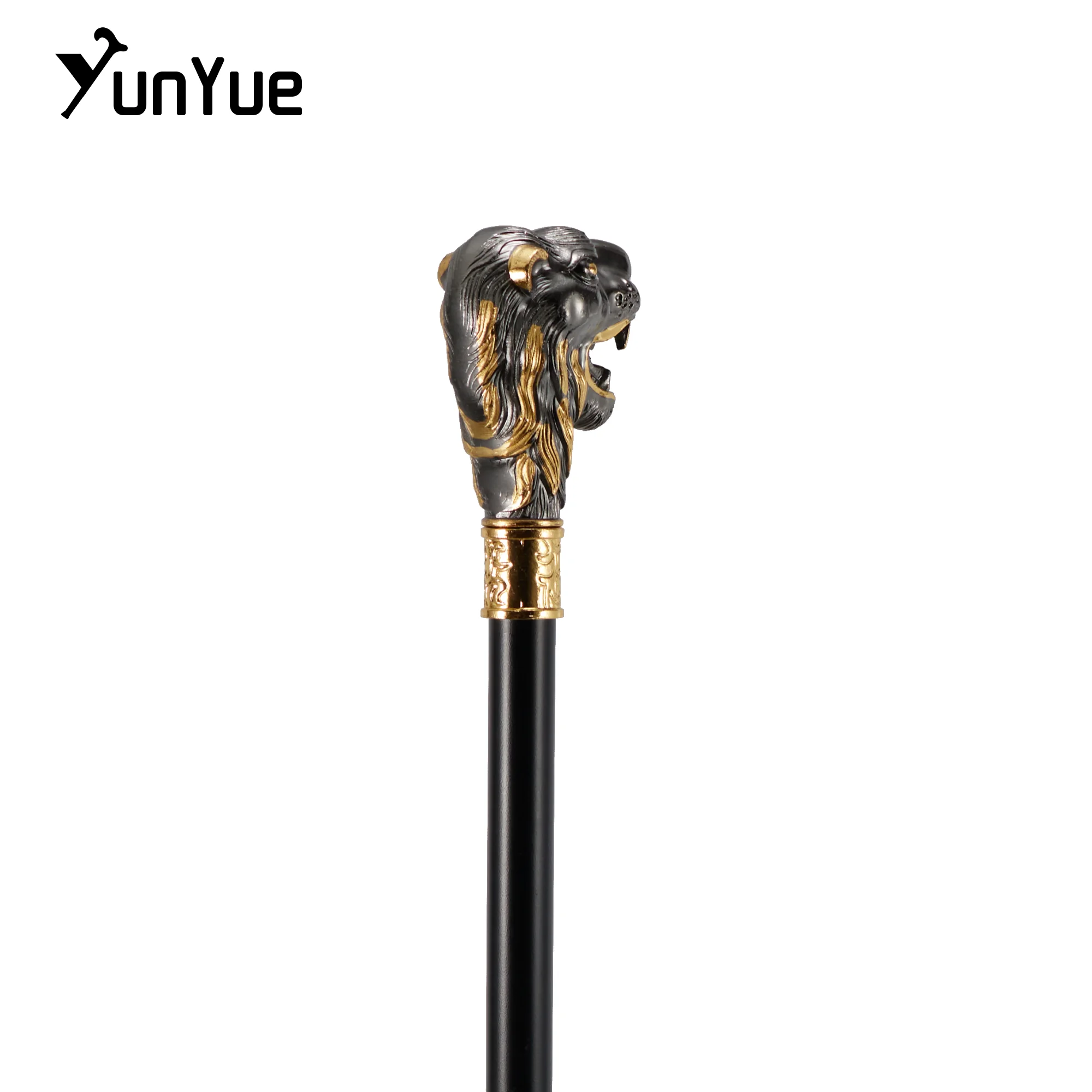 الأسود والذهبي الأسد الملك رئيس موضة عصا للمشي للحزب ديكور عصا للمشي شهم أنيقة تأثيري قصب مقبض 93 سنتيمتر #4