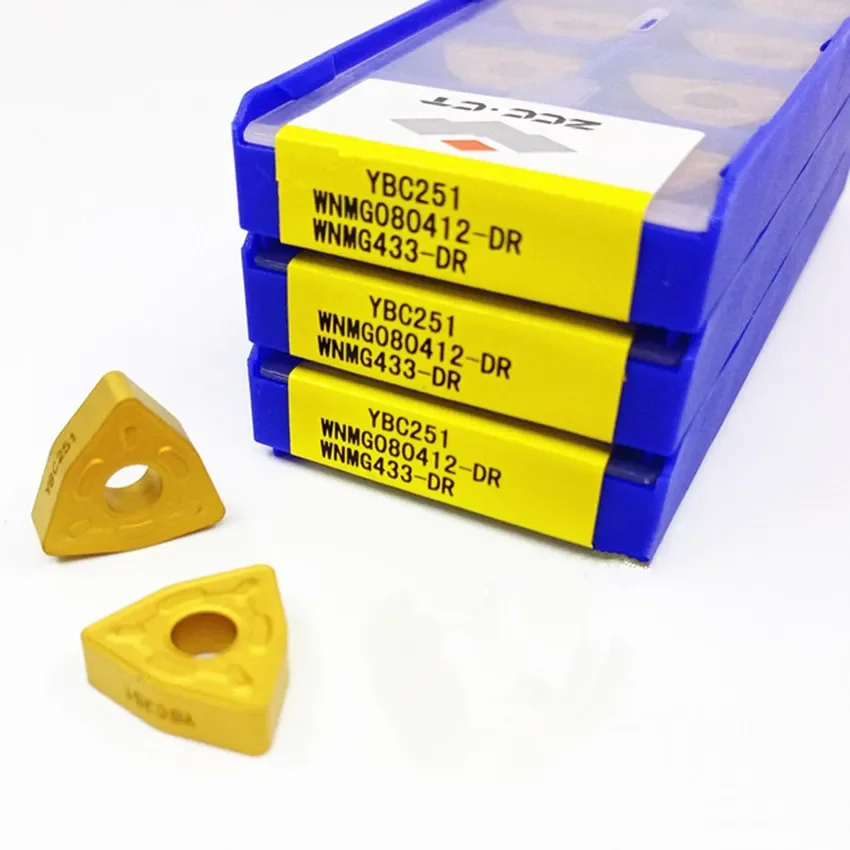

ZCC.CT WNMG080404-DR YBC251 YBC252/WNMG080408-DR YBC251 YBC252/WNMG080412-DR YBC251 YBC252 Твердосплавные токарные пластины с ЧПУ 10 шт./кор.